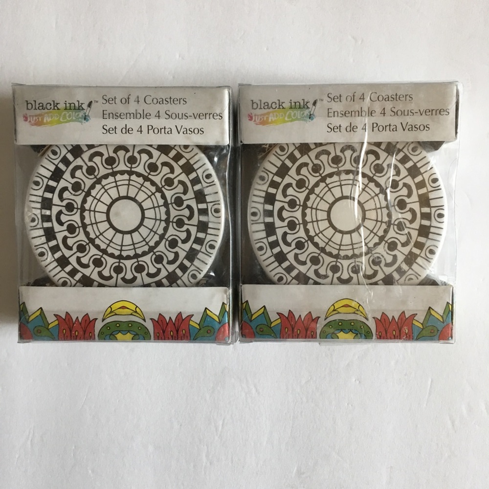 Black Ink Set Of Sous-Verres Set Of 4 Coasters